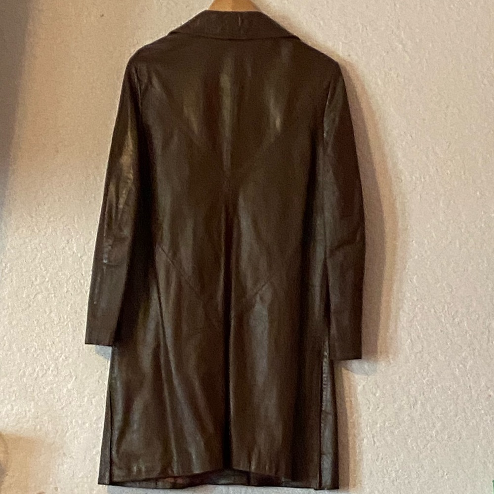 Wilson Leather Vintage Brown Leather Trench Coat Gem